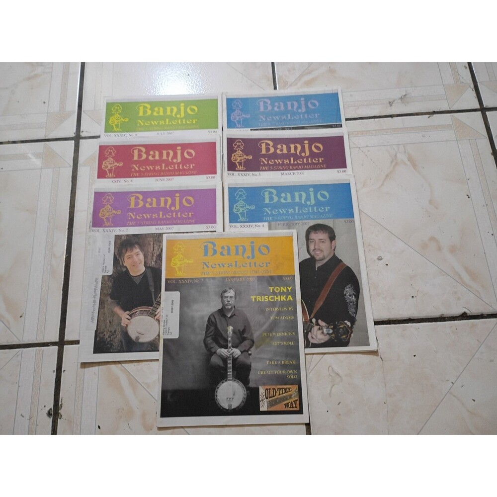 2007 Lot of 7 Banjo Newsletter (January - July) 5-String Vintage Magazine